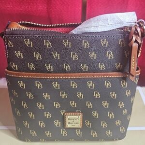 NWT Dooney & Bourke Gretta Small Crossbody Monogram BHRET2366 Brown Tmoro